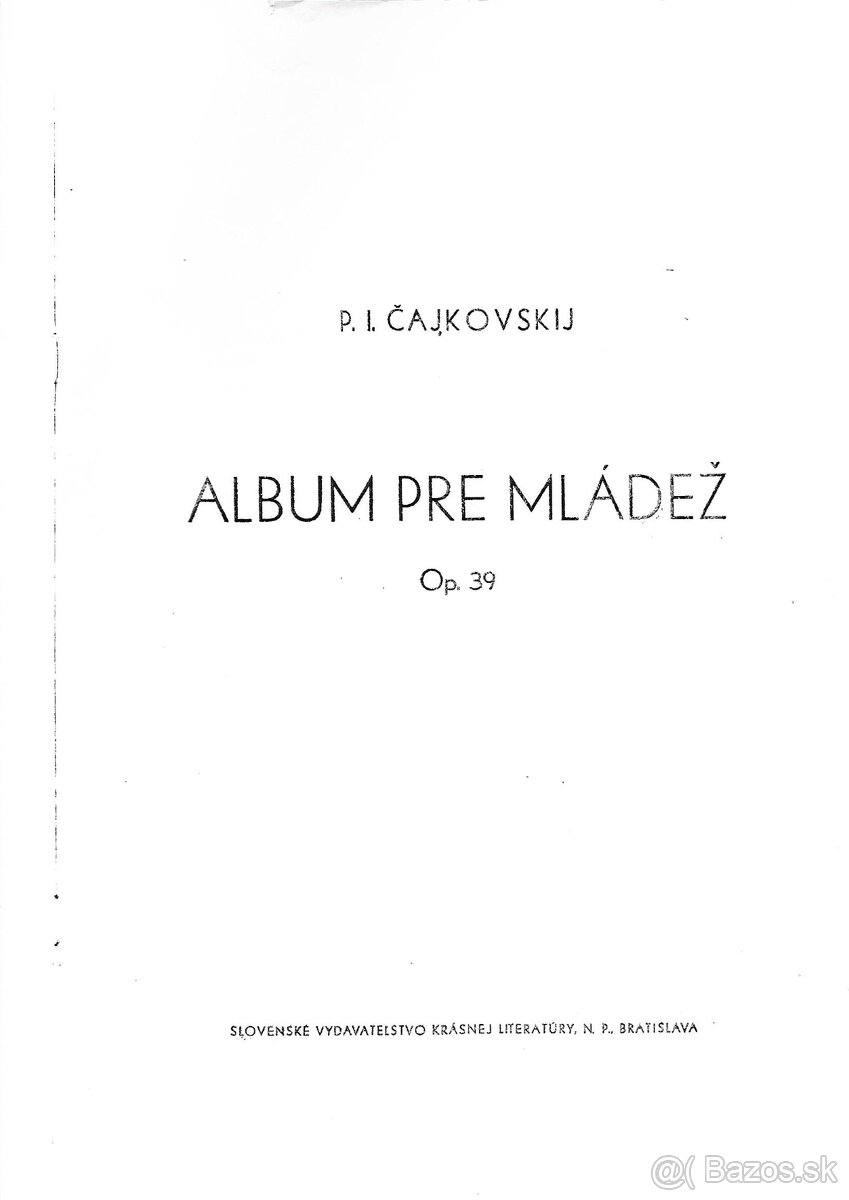 .P. I. Čajkovskij: Album pre mládež Op. 39 - číslo 14
