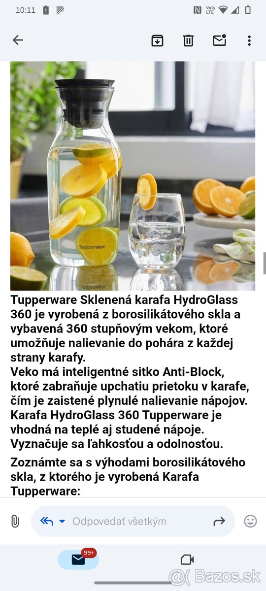 Tupperware karafa, nová