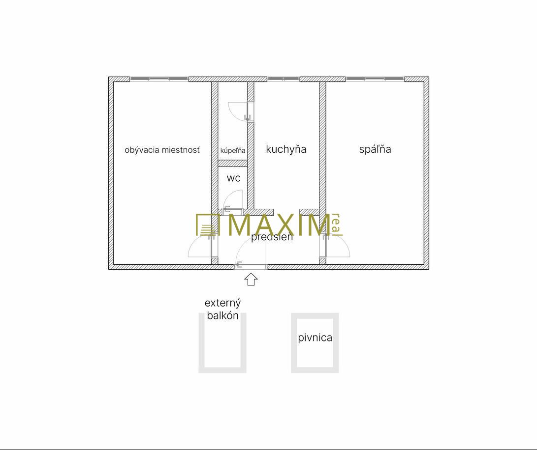 Investičný 2-izbový byt, 53,63 m2, Špačinská cesta, Trnava