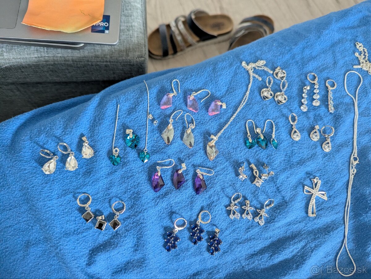 Strieborna retiazka,nausnice,privesok