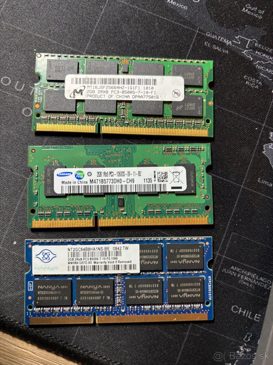 12€/3ks 2GB RAM DDR3 SO-DIMM 1066Mhz