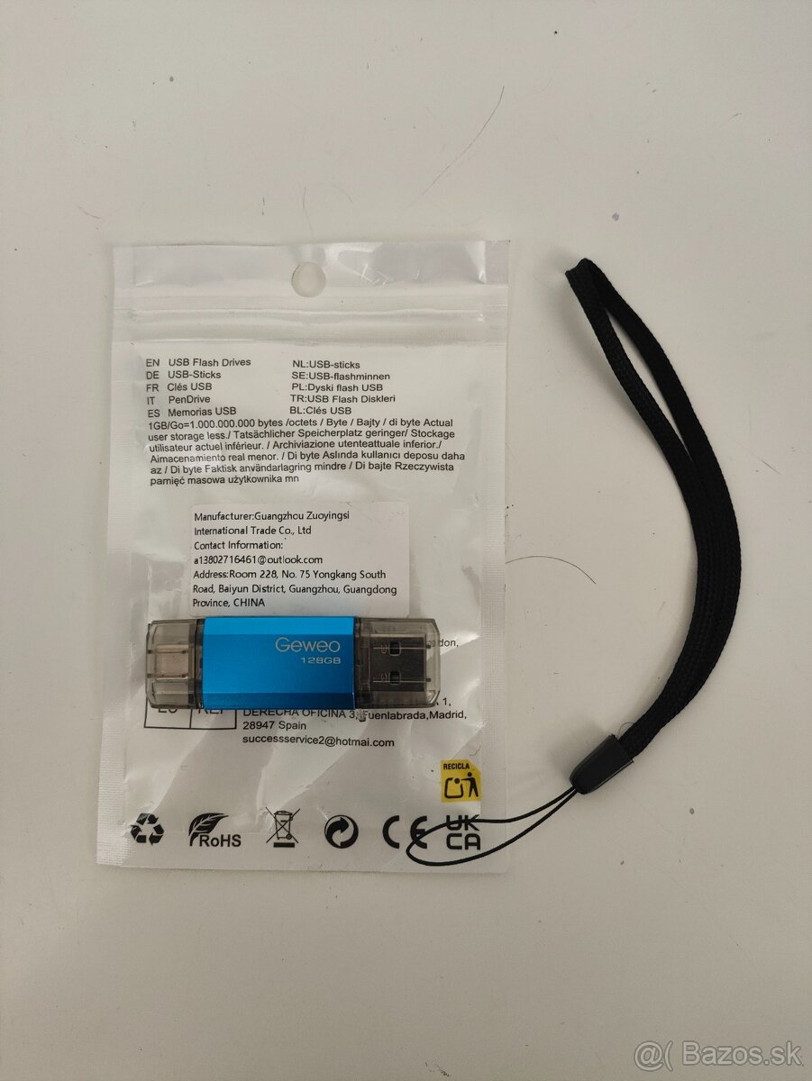 #L0459 USB flash disk GeWeo 128 GB (USB-A + USB-C)