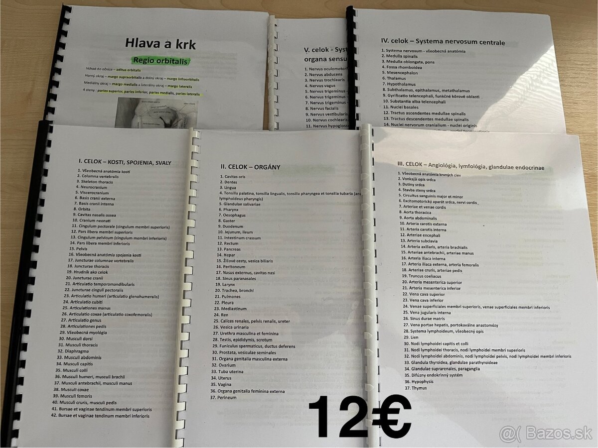 Skriptá na skúšky na LFUK v Bratislave