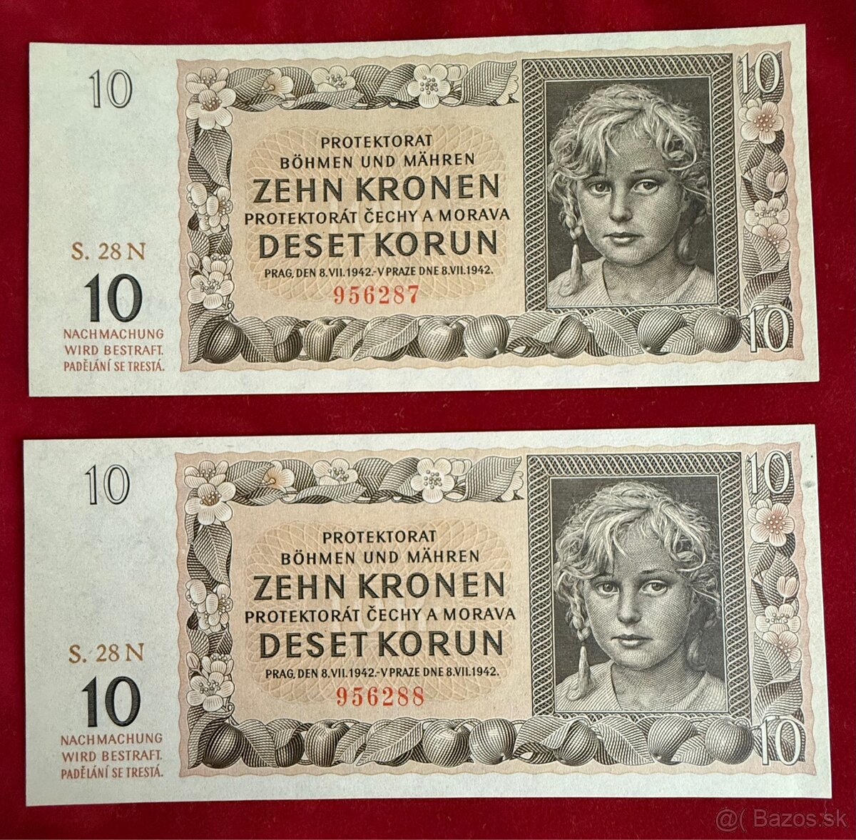 Československé bankovky TOP stav UNC postupky čísla za sebou