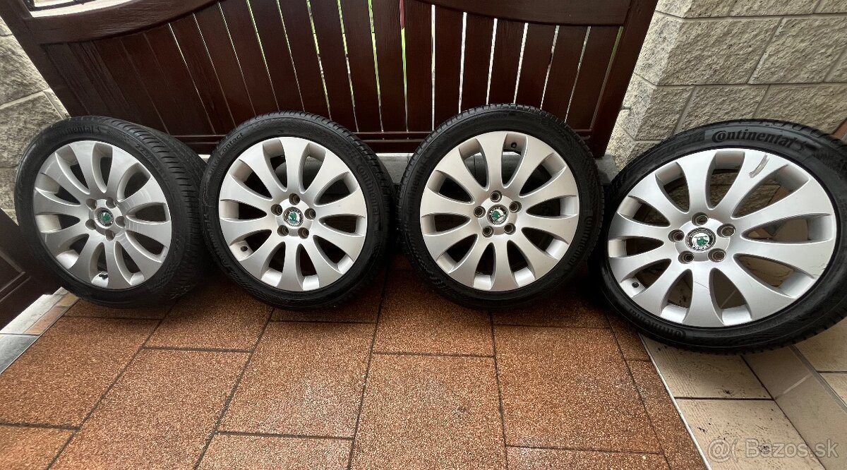 Disky Škoda Superb 2 + Letné pneu Comtinental