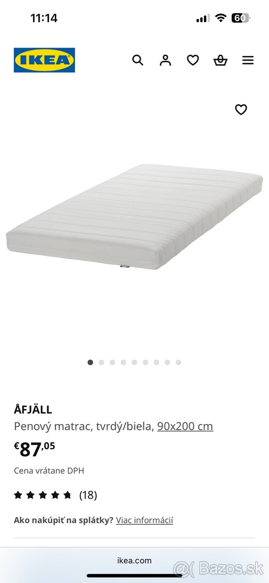 Matrac IKEA Ajfall 90x200 2ks