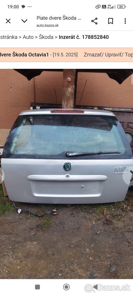 Predám piate dvere škoda Octavia 1