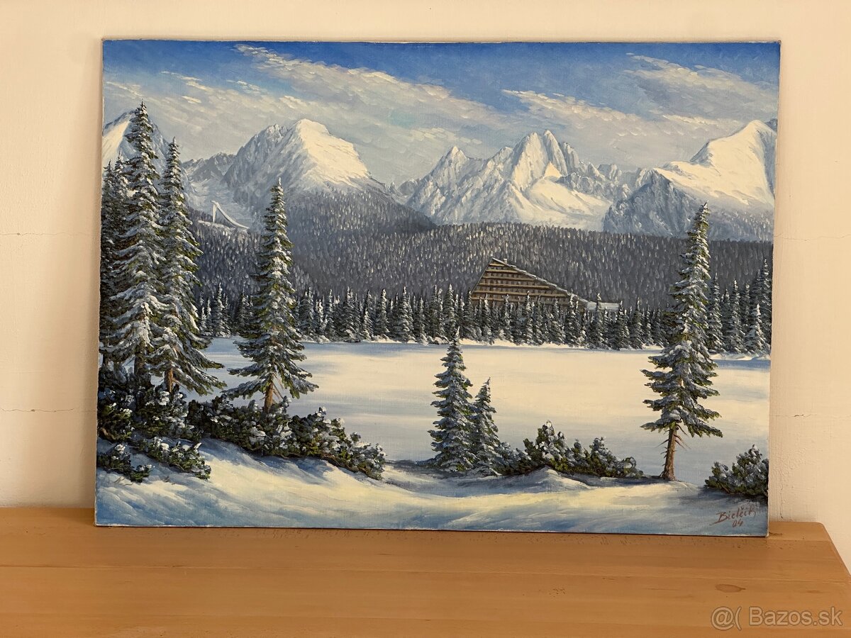 Olejomaľba – Štrbské pleso (Ján Bielčik, 2004)