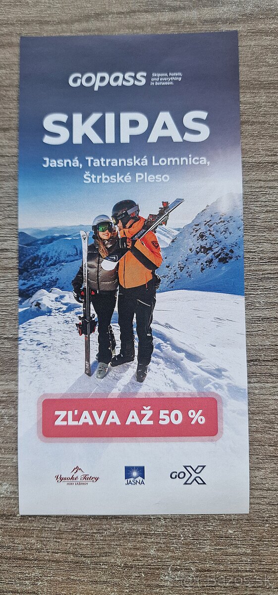 Zľava 50% zo Skipasu Vysoké Tatry Jasná TMR