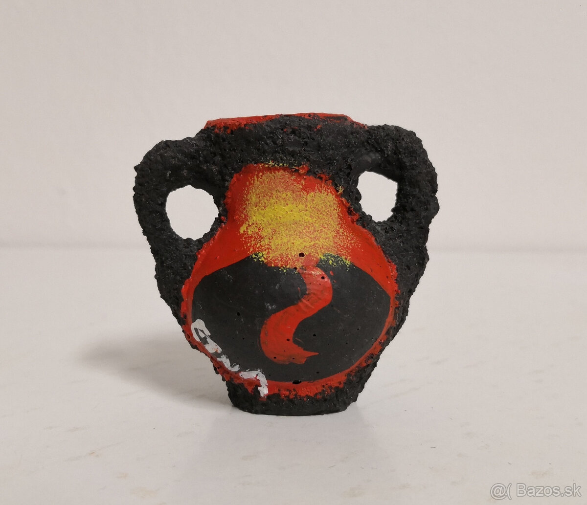 Keramická váza z lávového kameňa 70 roky Etna diz