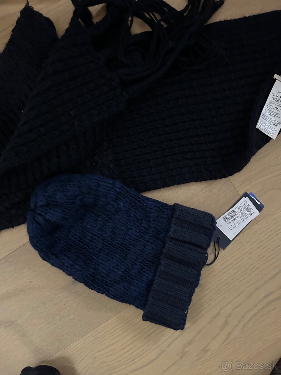 čapka so šálom Gas modrá teplá