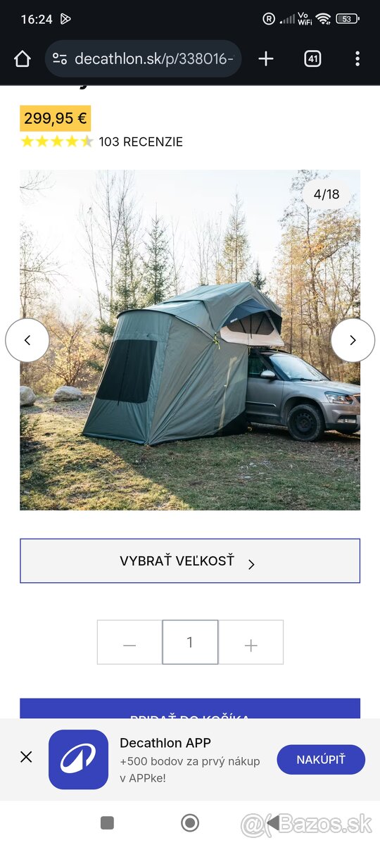 Predám predstan na strešný stan