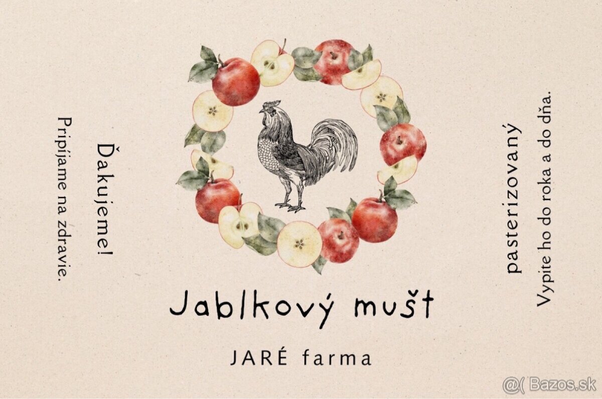 Predám pasterizovaný jablkový mušt 5l
