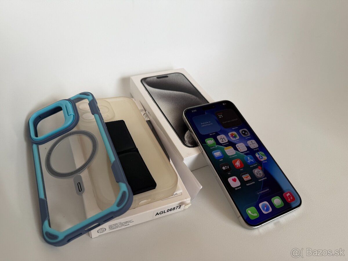 iPhone 15 Pro Max - White Titanium, 1TB - TOP STAV