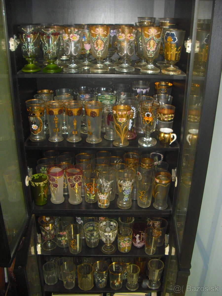 Predam zbierka starozitny pohar, vaza, karafa 19.-20.st