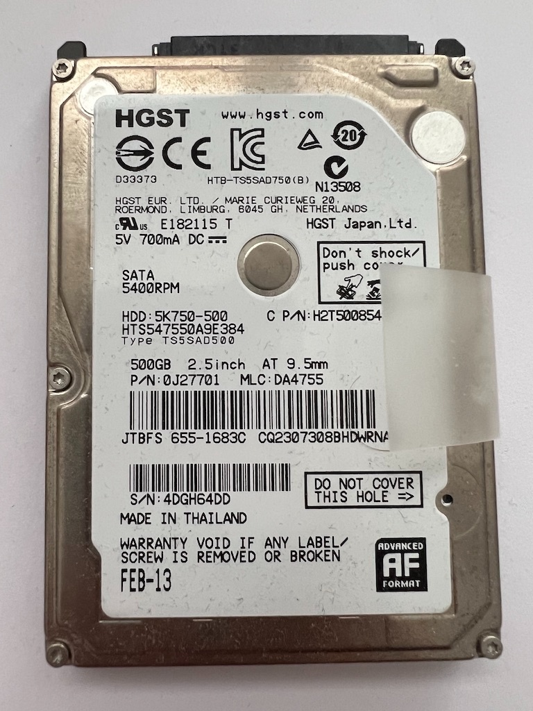HGST 500 GB SATA 2,5'' disk pre notebooky