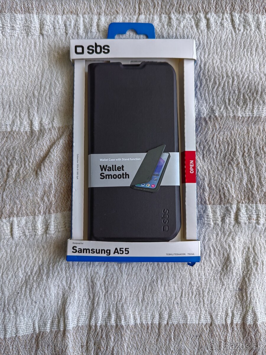 Obal knižkovy na Samsung A55 znacka sbs cierny