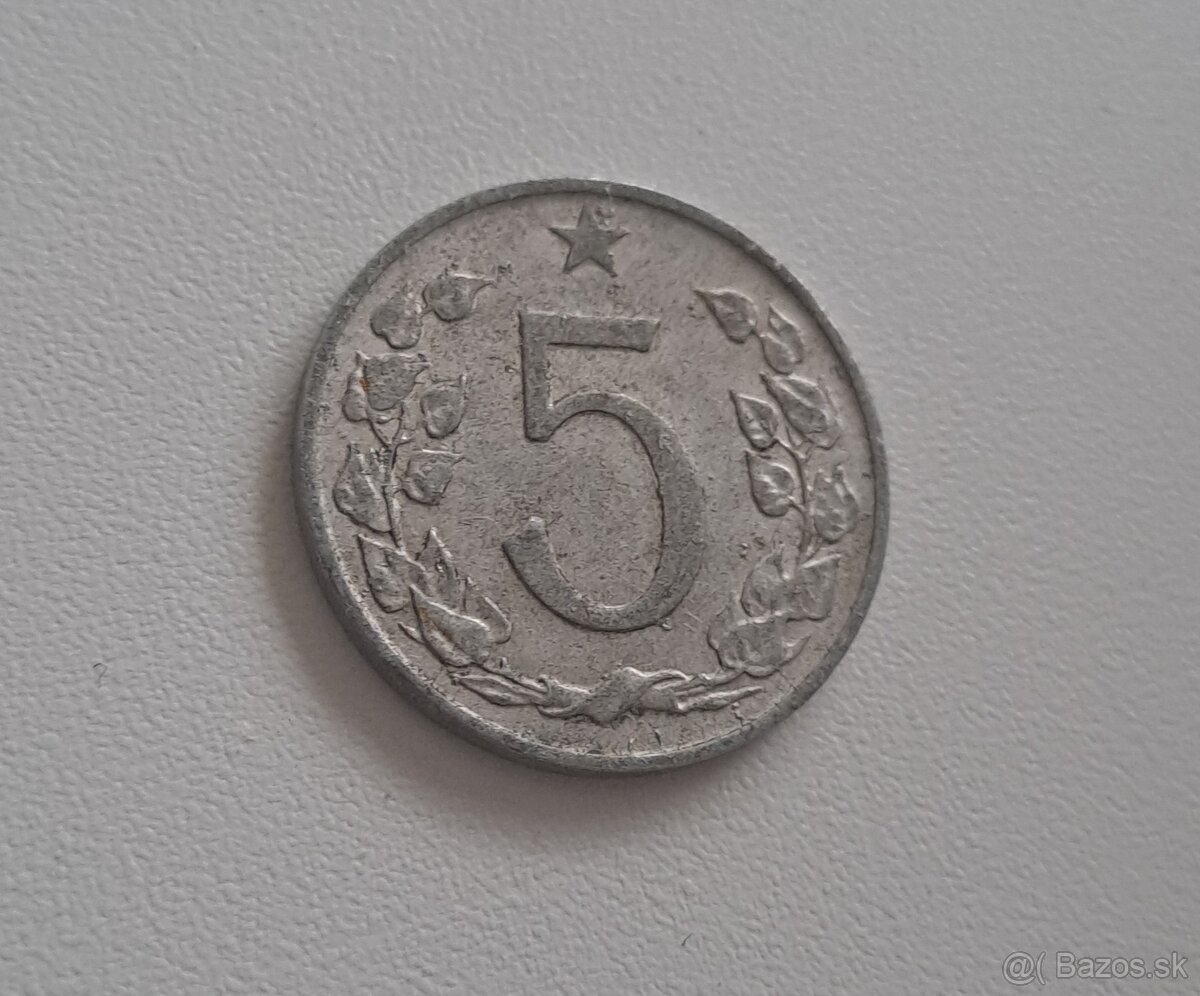 5 halier hliníkový ČSSR, ročníky