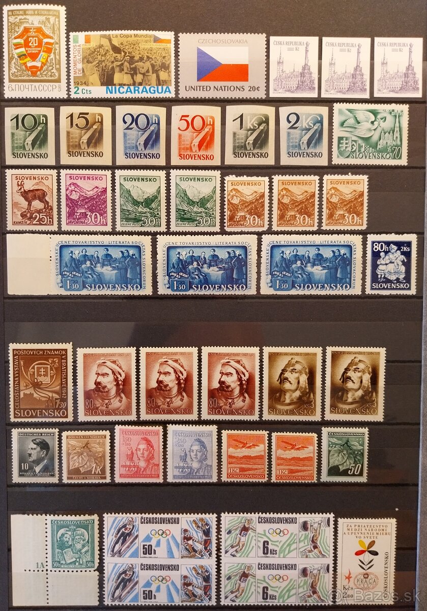 Známky - ČSR + SŠ + PČaM + ČR a iné