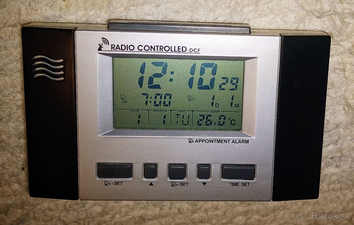 Hodiny - budík - radio controlled DCF appointment alarm