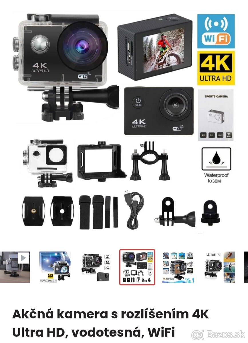 Predám- Športová 4K Ultra HD akčná kamera s WiFi