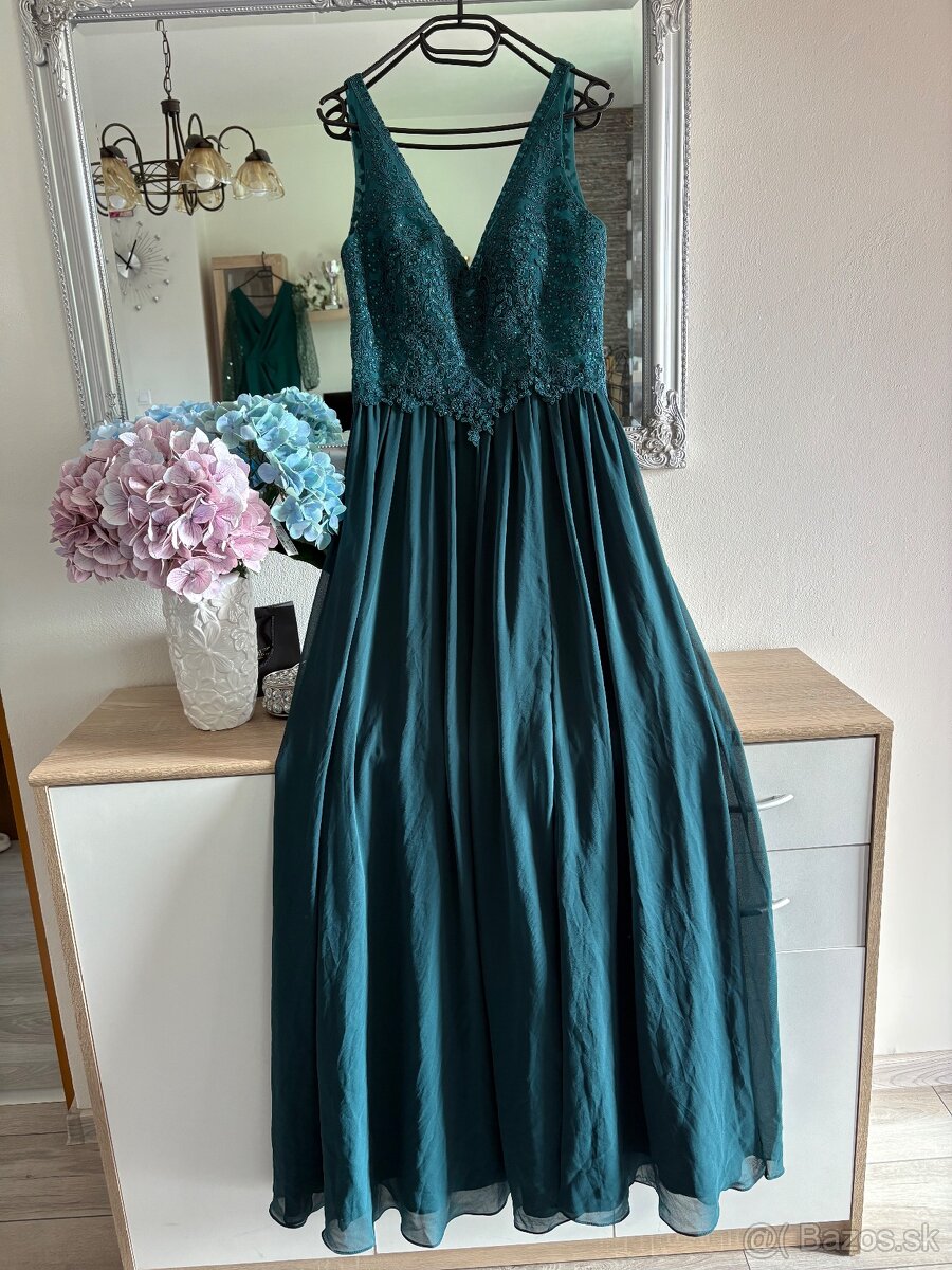 Zelené spoločenské šaty 40/L