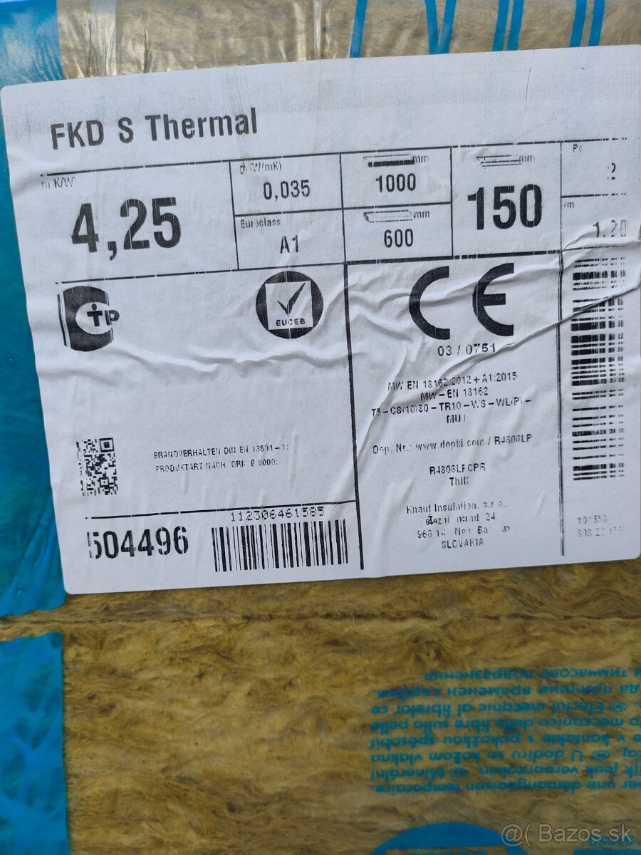 Predám 4baliky izoláciu Knauf insulation FKD S Thermal