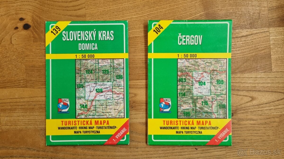 prve 1. vydanie turistické mapy VKÚ 104, 139