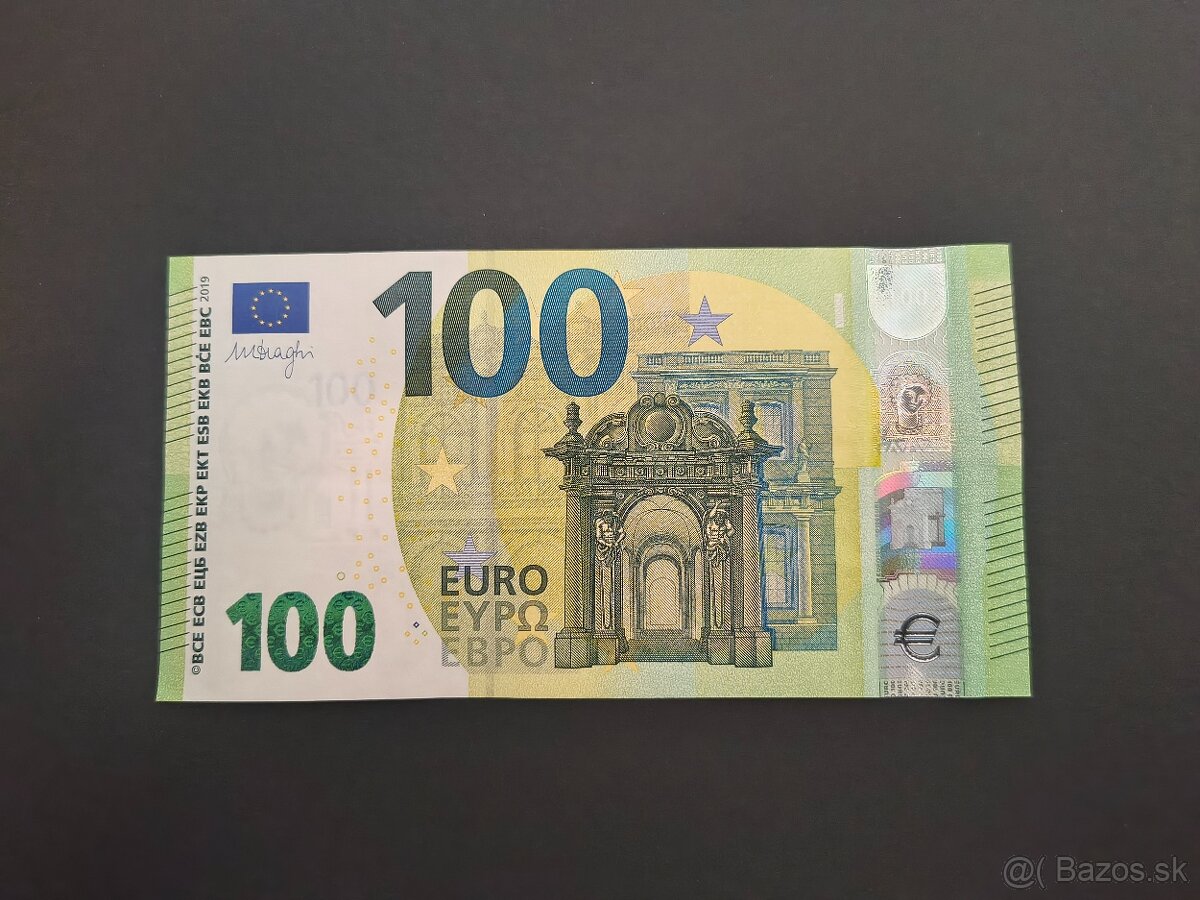 100 eur 2019 série VA, Mario Draghi, stav N / UNC