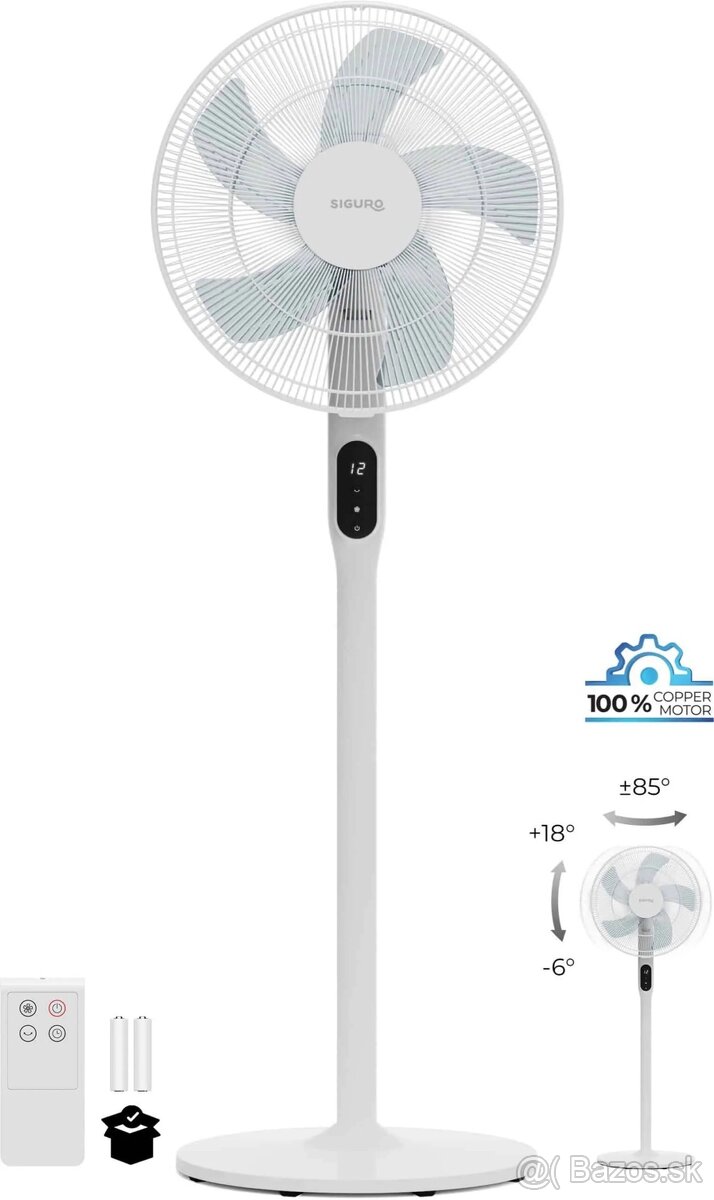 SIGURO digitálny stojanový ventilátor 40 W / 16