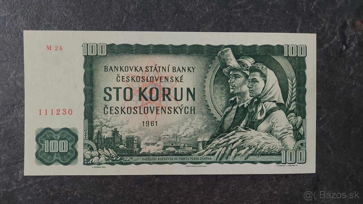 100 Kčs 1961, stav N (UNC)