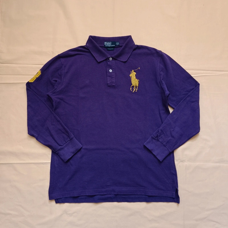 Fialová polokošeľa Polo Ralph Lauren s dlhým rukávom L
