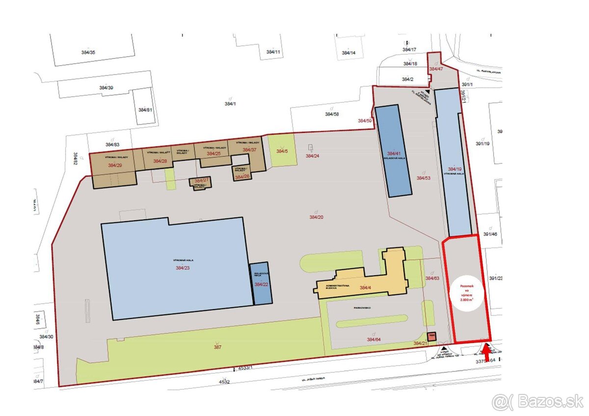Reality Kolesár prenajíma pozemok 2000m2, Južná trieda, Koši