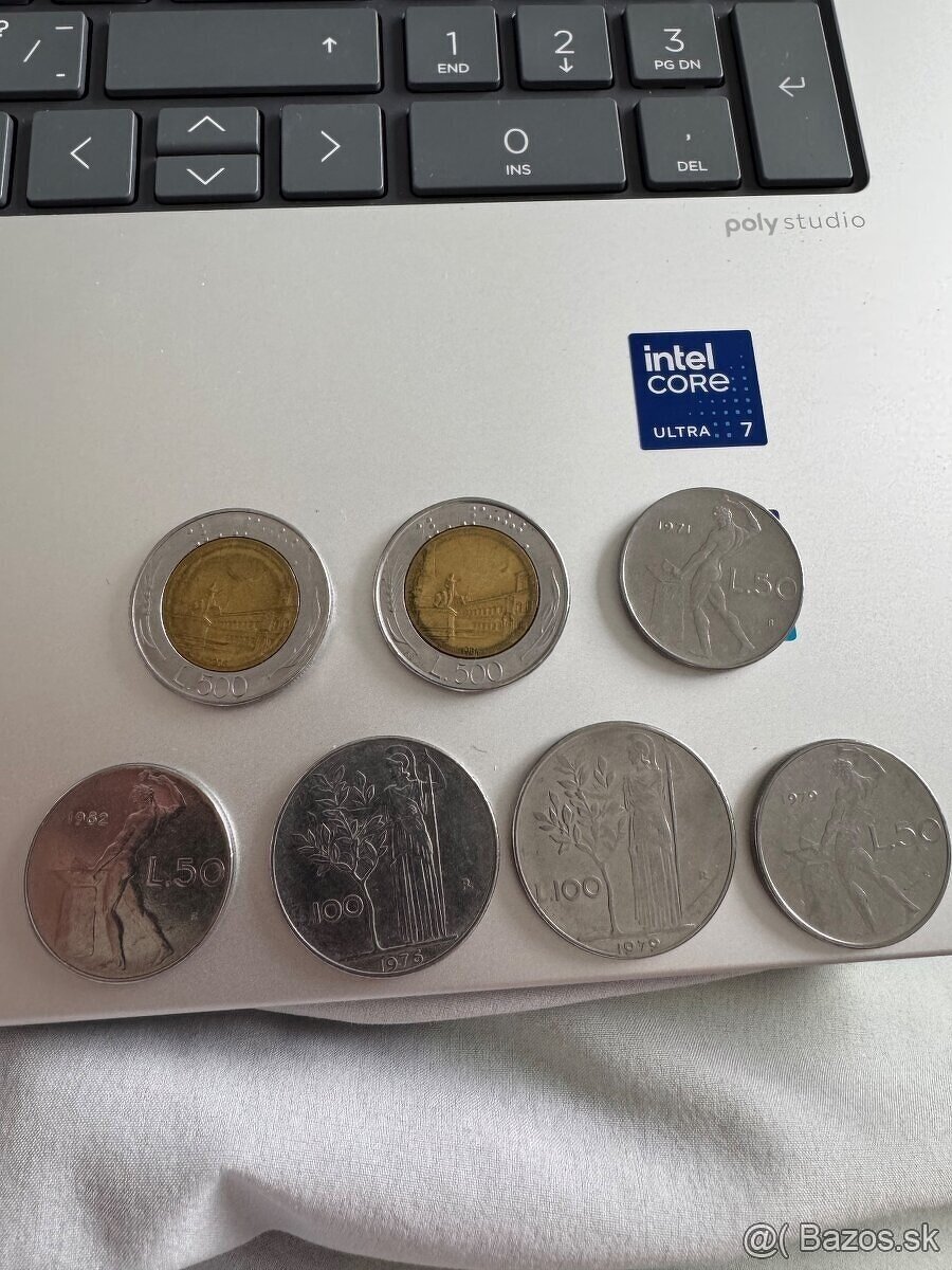 Taliansko : 500 Lír (1986, 1984) + 100 Lír + 50 Lír = 7ks