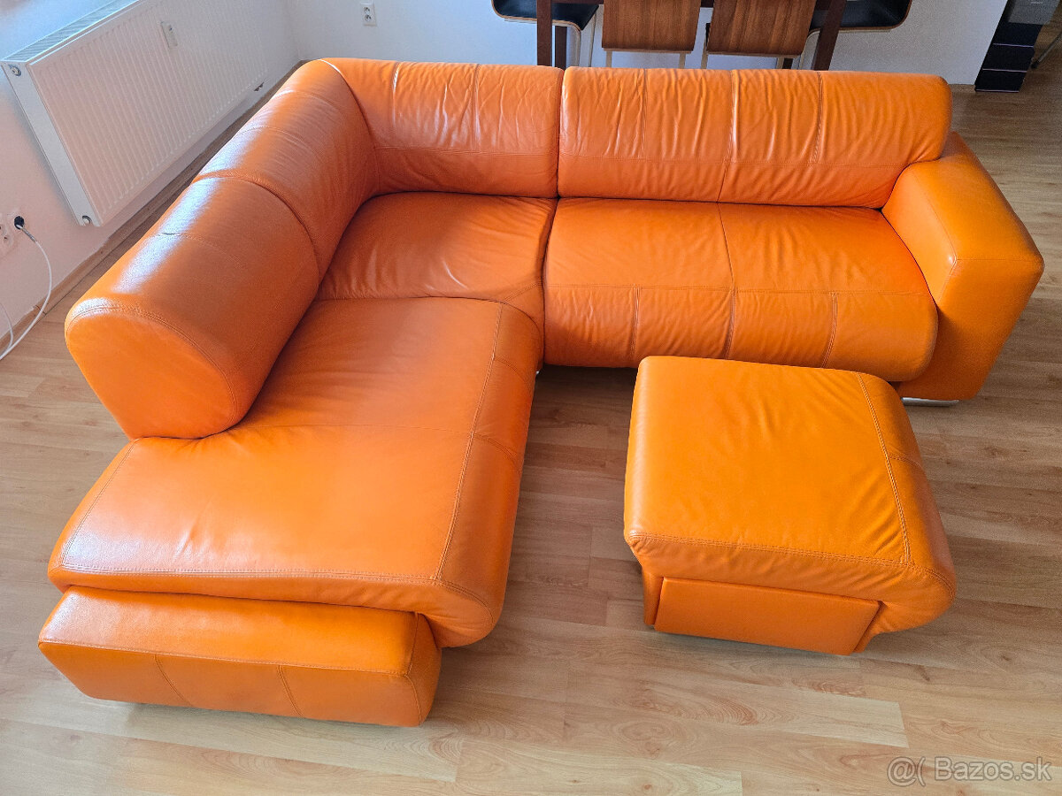 Kožená rohová sedačka