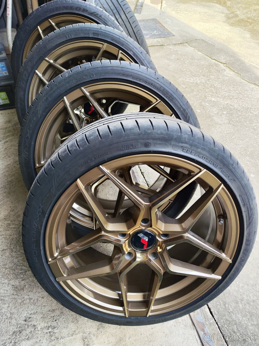 Disky JR (japan racing) 34R18 5x120 dvojrozmer + pneu Dunlop
