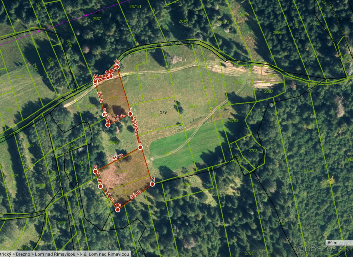 OBROVSKÝ Pozemok 3600m2 Lom nad RImavicou okres BREZNO