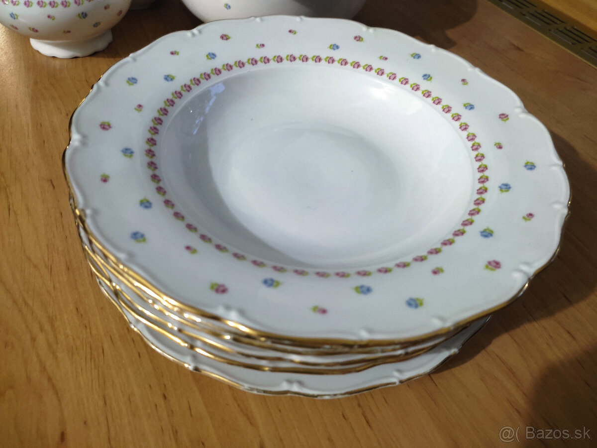 Vintage porcelánové taniere z ČSSR - značený pôvod