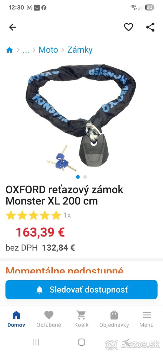 Reťaz so zámkom OXFORD