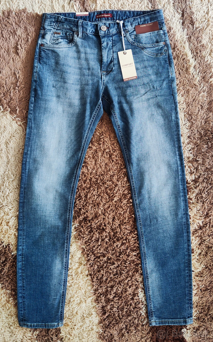 Pánske rifle No Excess - Tapered 712, Denim Stretch, 31/34