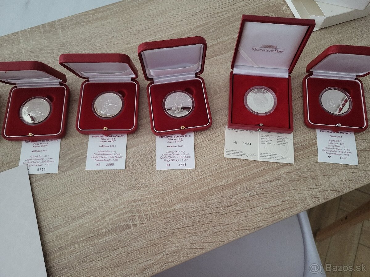Strieborné mince monaco