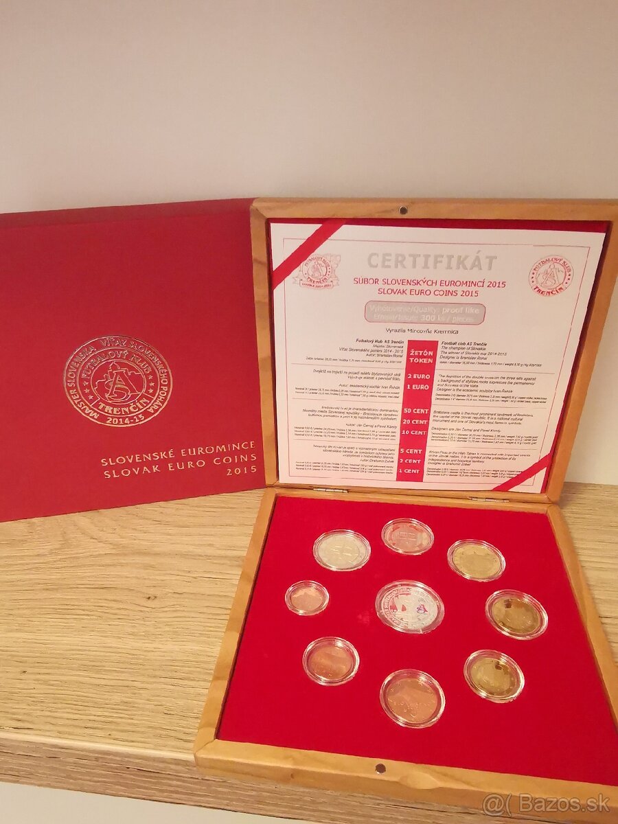 Proof sada euro mincí v dreve AS Trenčín