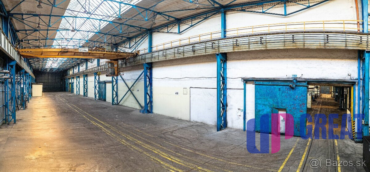 Prenájom haly do 10000 m2 s v. 10m, mostový žeriav do 20t