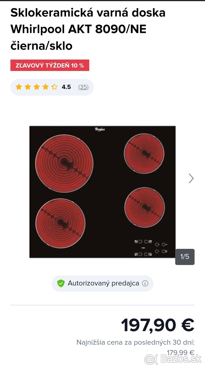 Sklokeramická varná doska Whirlpool