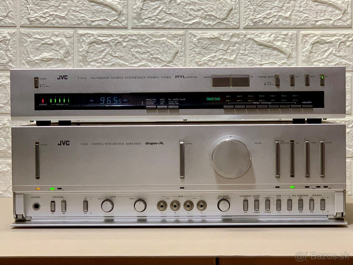 JVC A-X5 …. Stereo zosilovač. JVC T-X6L …. Stereo tuner