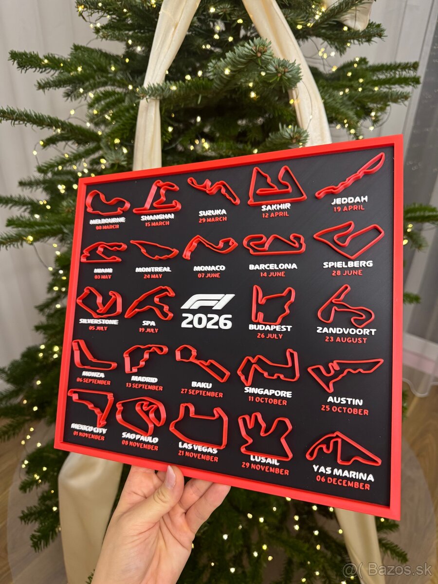Športový suvenír kalendár okruhov F1 2026