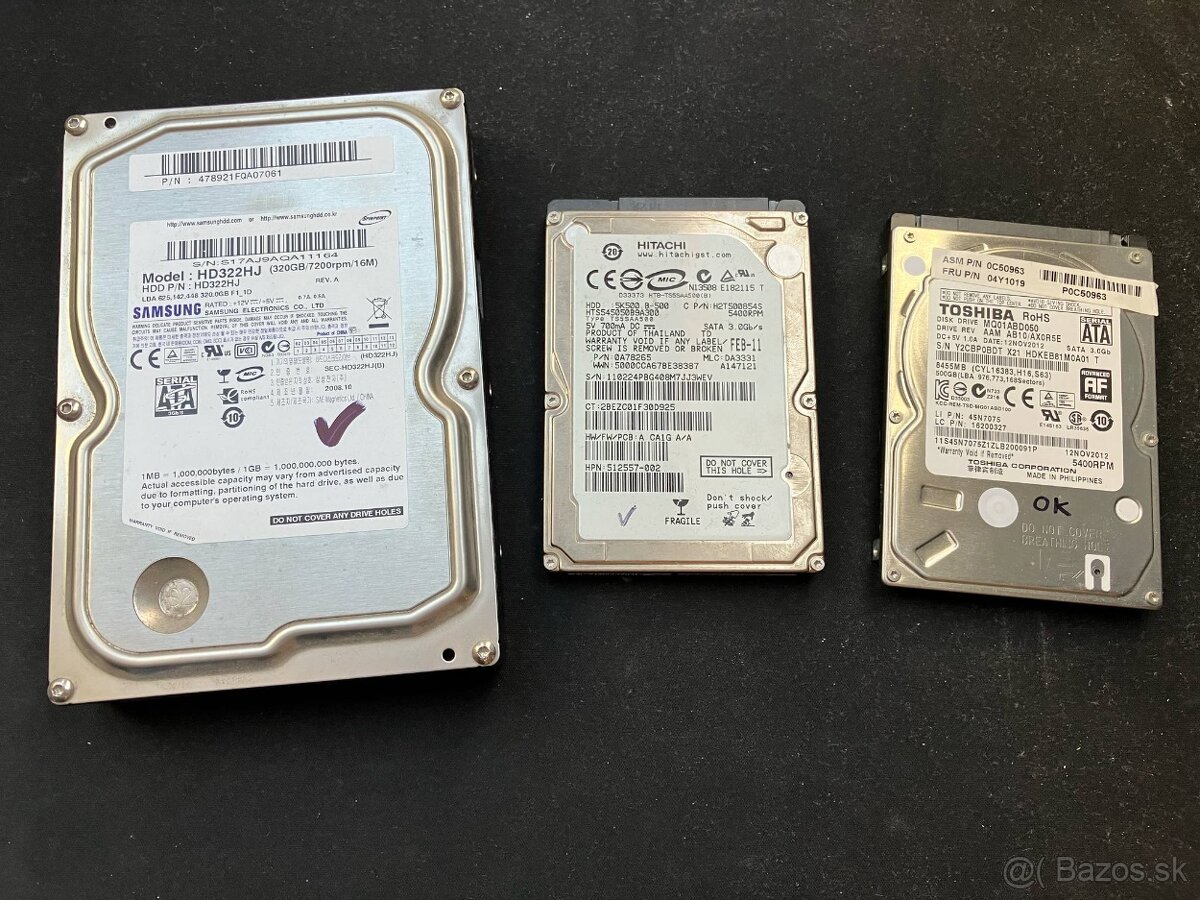 pouzivane hdd, desktopove aj notebookove