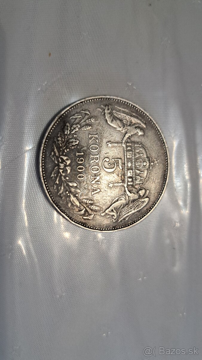 strieborná minca rakúsko-uhorsko 5korona FJ