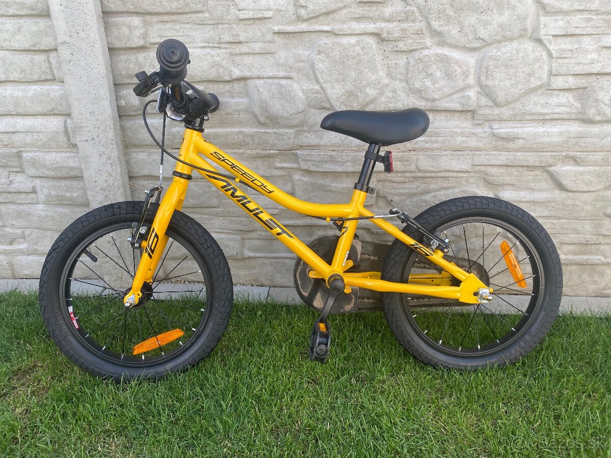 Predám detský bicykel Amulet Speedy 16” + pomocné kolieska