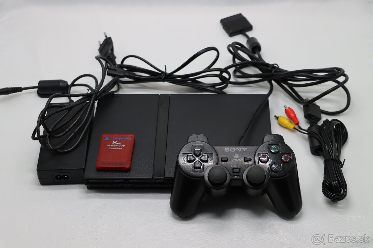 PlayStation 2 Slim SCPH-70004 | Originál ovládač + karta